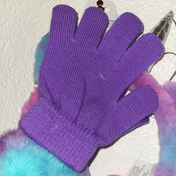 Girls 2-PC Matching Earmuffs & Gloves Glitter Multi-Color Unicorn  NWT - Picture 7 of 7